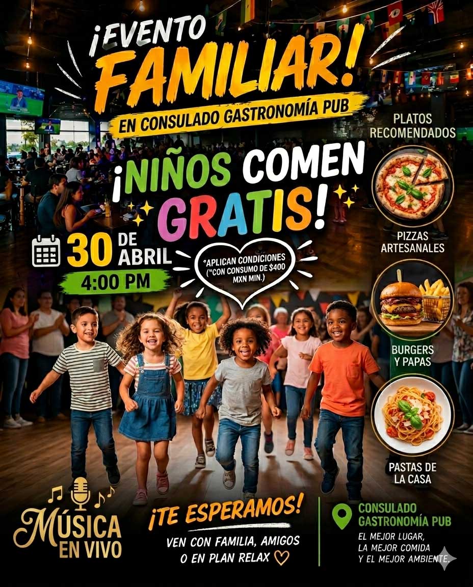 niños bailando y comiendo gratis en restaurante familiar de Rosarito Beach